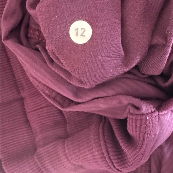 Lululemon Dance Studio Unlined Pinstripe Plum Burgundy Track Pants size 12 - Picture 8 of 8
